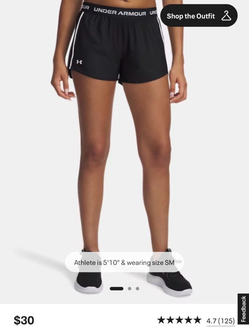 Under Armour Black Shorts with White Trim